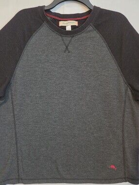 Tommy Bahama Men's Charcoal & Black Raglan Sweatshirt. XL